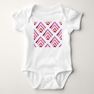 Geometric Watercolor Abstract Seamless Pattern Baby Bodysuit