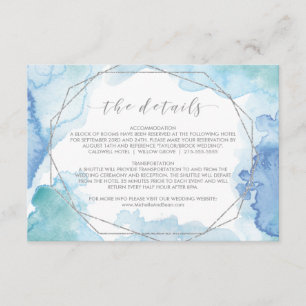 Geometric Watercolor Silver Details Insert Card