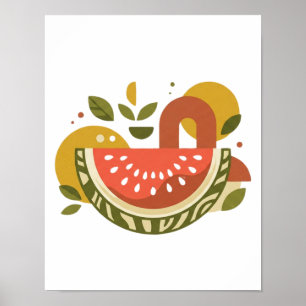 Geometric Watermelon Poster
