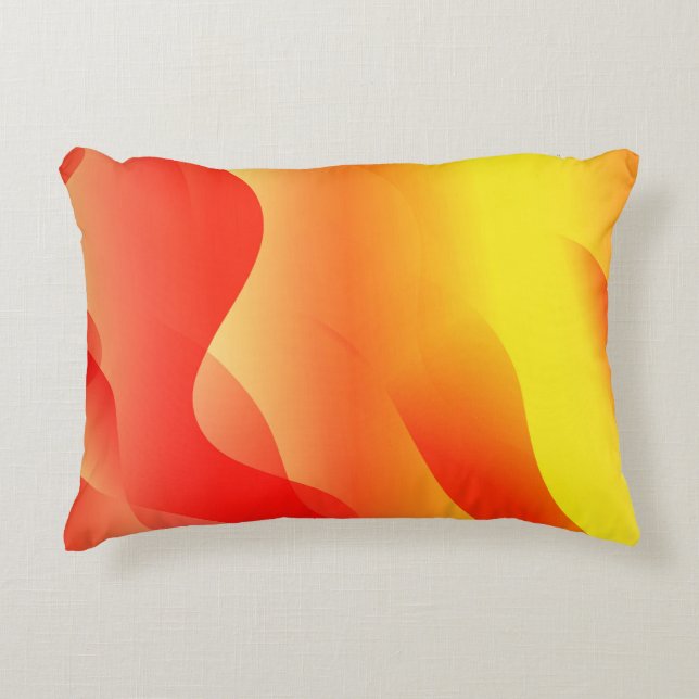 Geometric Wave Shape with Gradient Blurred Abstrac Accent Pillow (Front)