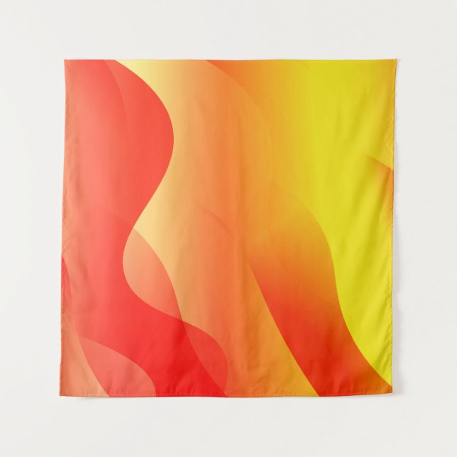 Geometric Wave Shape with Gradient Blurred Abstrac Tapestry (Front)