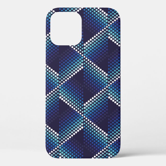 Geometric wavy seamless pattern with dots in blue  Case-Mate iPhone case (Back)