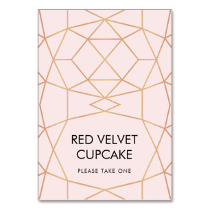 Geometric Wedding Tent Food Label   Custom Colour Table Number