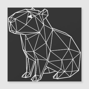 Geometric White Capybara Origami Minimalist Style