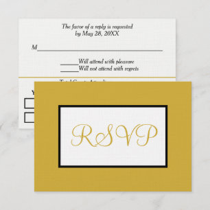 Geometric White Gold RSVP Card