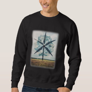 Geometric Windmill Farm Modern Abstract Landscape  Sweatshirt