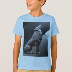 Geometric Wolf Boys Blue T-Shirt