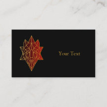 Geometric wolf gold line with gradient red