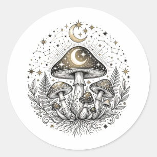 Geometric Wolf Graphic Hoodie Classic Round Sticker