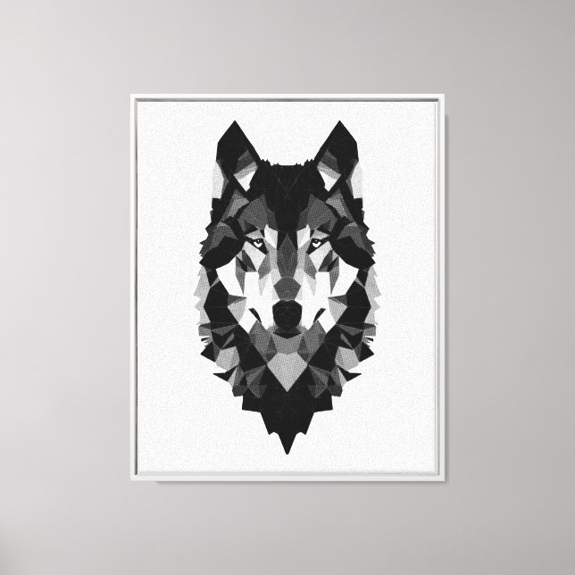 Geometric Wolf Head Canvas Print (Front)