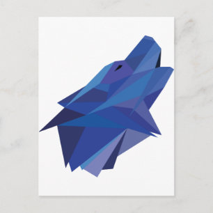 Geometric Wolf Postcard