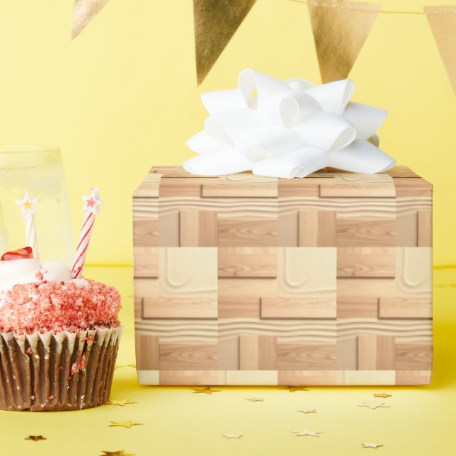 Geometric Wood On Sand Design Wrapping Paper (Birthday Party)