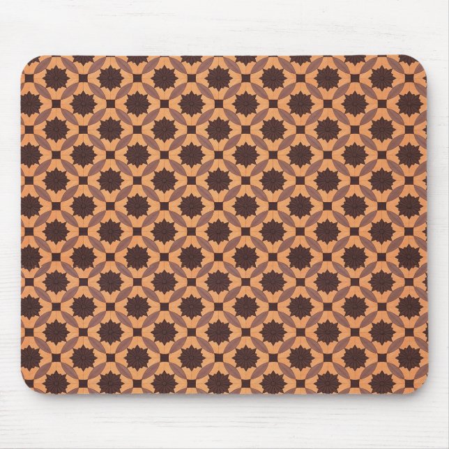 Geometric Wooden Tile Pattern Mouse Pad (Front)