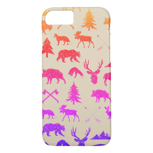 Geometric Woodland Animals | iPhone 7 Case (Back)