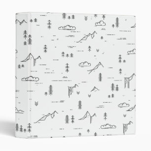 Geometric Woodland Lines Landscape Pattern Binder