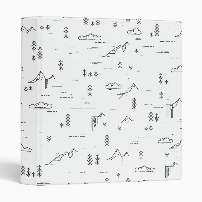 Geometric Woodland Lines Landscape Pattern Binder (Front/Spine)