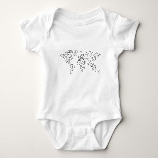 Geometric world map baby bodysuit