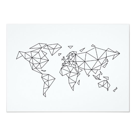 Geometric world map card
