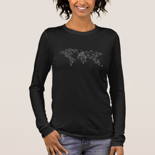 Geometric world map long sleeve T-Shirt