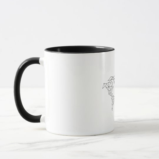 Geometric world map mug