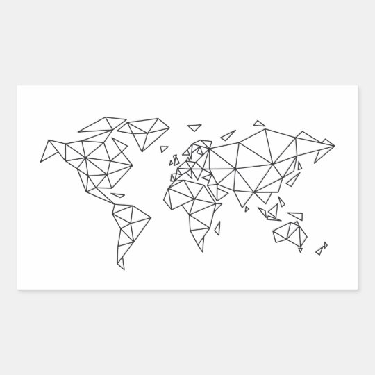 Geometric world map sticker