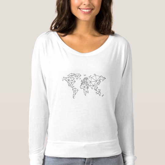 Geometric world map t-shirt
