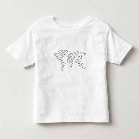 Geometric world map toddler t-shirt