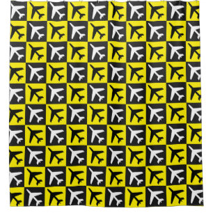 Geometric Yellow Flying Jets Airplane