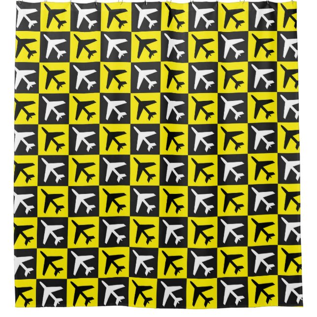 Geometric Yellow Flying Jets Airplane (Front)