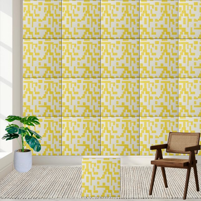 Geometric Yellow Pattern Ceramic Tile Style 2 (Geometric Yellow Pattern Ceramic Tile Style 2)
