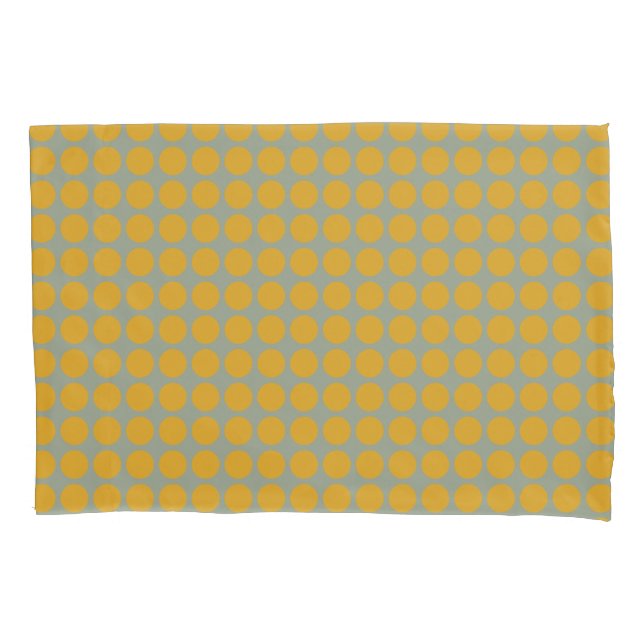Geometric Yellow Polka Dots on any Colour Pillowcase (Front)