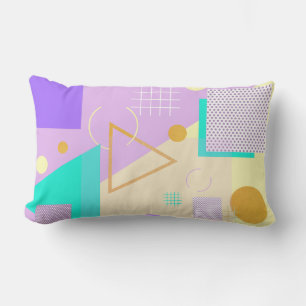 Geometric yellow print lumbar pillow