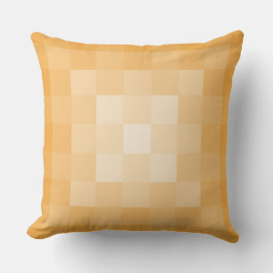 Geometric Yellow Square Pixel Tiles Throw Pillow