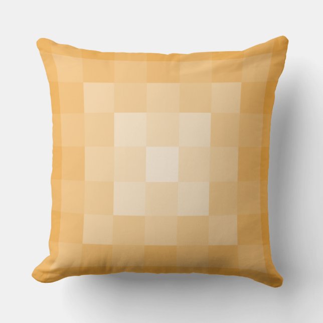 Geometric Yellow Square Pixel Tiles Throw Pillow (Front)