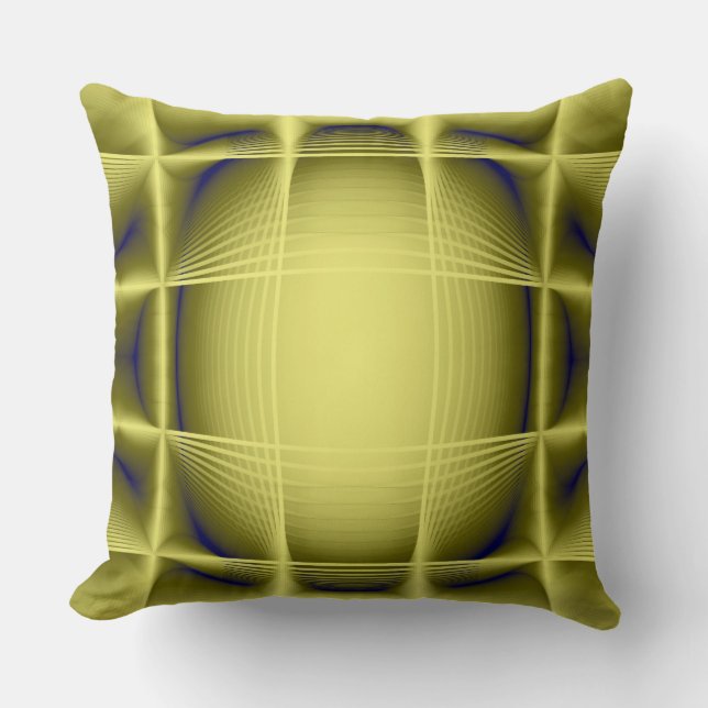Geometric yellow structure throw pillow (Front)