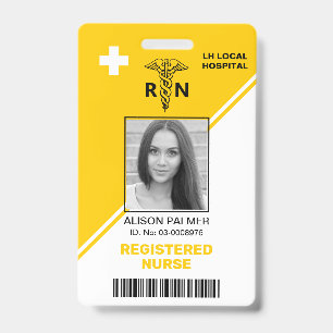 Geometric  yellow triangles Registered nurse RN Badge