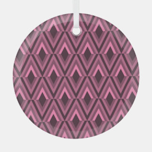 Geometric Zig Zag Ethnic Seamless Glass Ornament