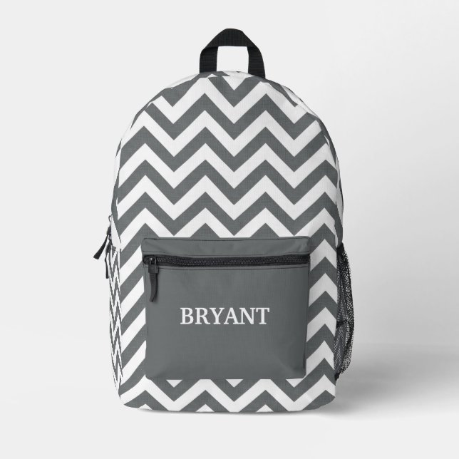 Geometric Zig-Zag Pattern Printed Backpack (Front)