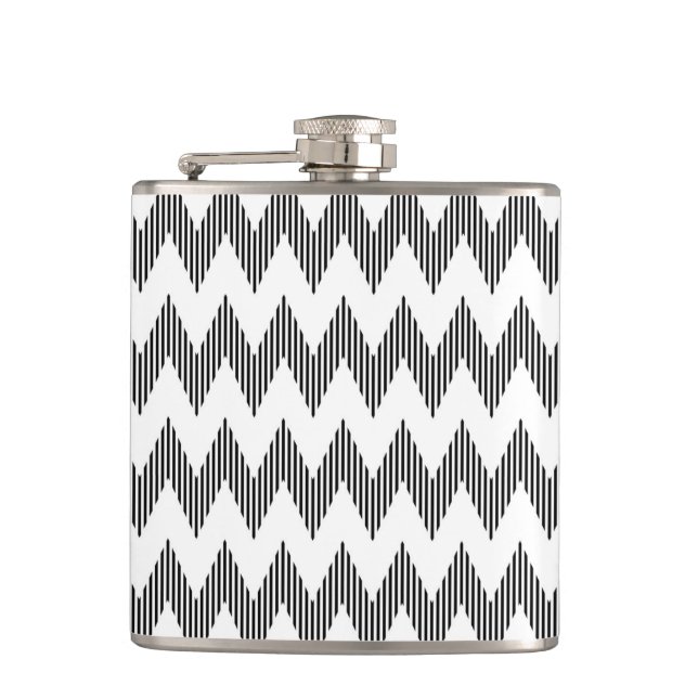 Geometric zigzag pattern 2 hip flask (Front)