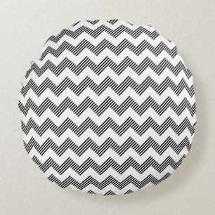 Geometric zigzag pattern 2 round pillow