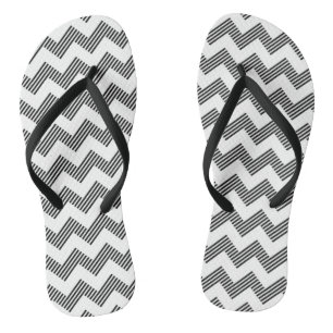 Geometric zigzag pattern flip flops
