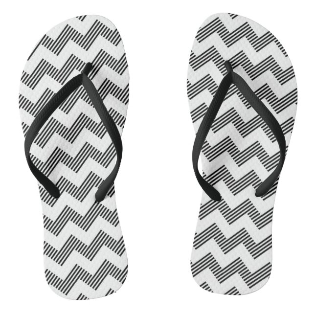 Geometric zigzag pattern flip flops (Footbed)