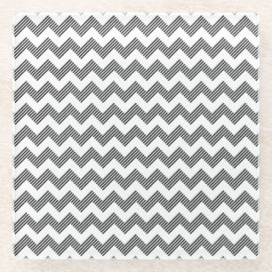 Geometric zigzag pattern glass coaster