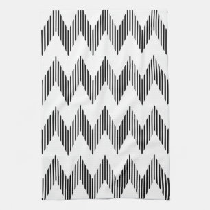 Geometric zigzag pattern kitchen towel