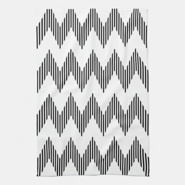 Geometric zigzag pattern kitchen towel (Vertical)