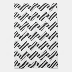 Geometric zigzag pattern kitchen towel