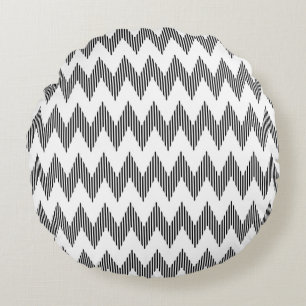 Geometric zigzag pattern round pillow