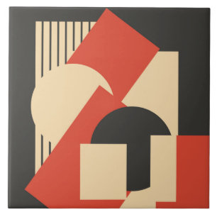 Geometrical abstract art deco mash-up tile