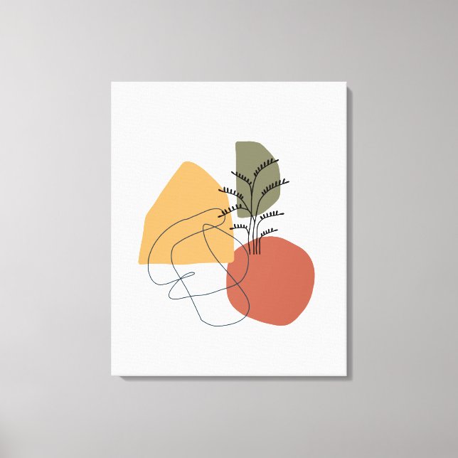 Geometrical, Abstract, Minimal, Modern, Pastel Canvas Print (Front)