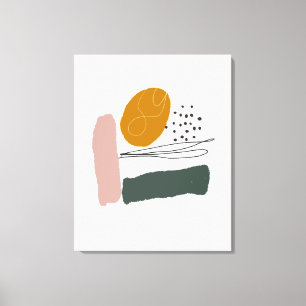 Geometrical, Abstract, Minimal, Modern, Pastel Canvas Print